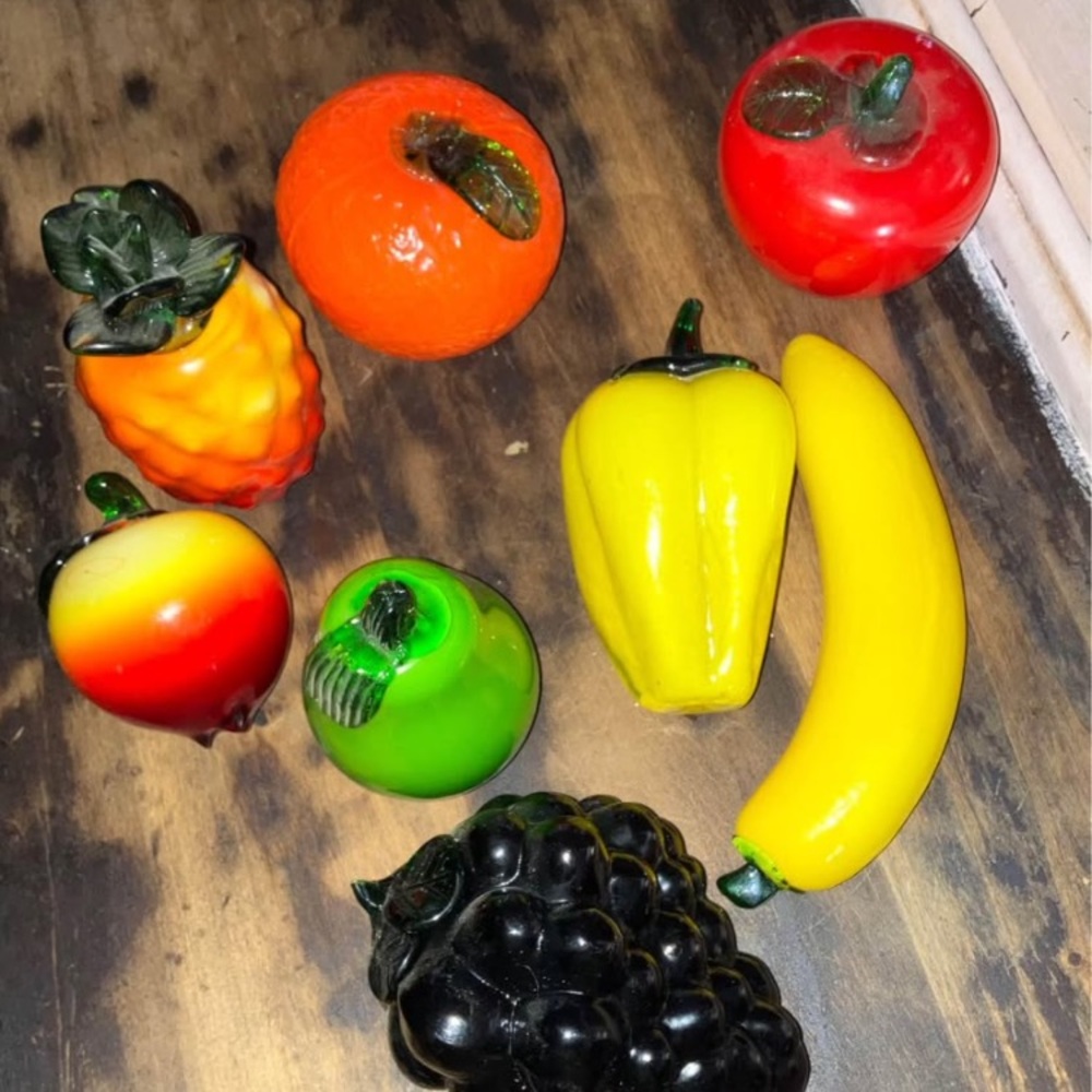 MCM ART DECO Mid Century Modern Glass Fruit